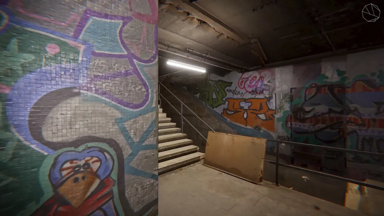 Düsseldorf Worringer Platz 3D Scan Unterführung Graffiti VR Museum