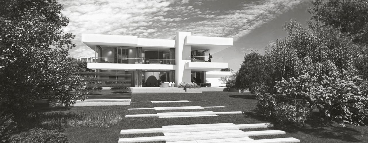 Exterieur und Interieur Visualisierung Moderne Villa