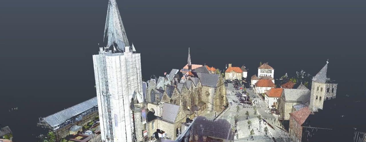 3D-Scan des Paderborner Doms mittels 3D-Laserscan und Drohnenaufnahmen