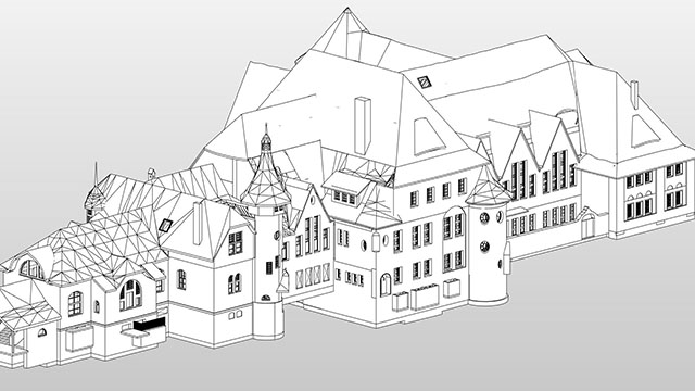 Stadtwaldhaus Krefeld 3D BIM aus Laserscan
