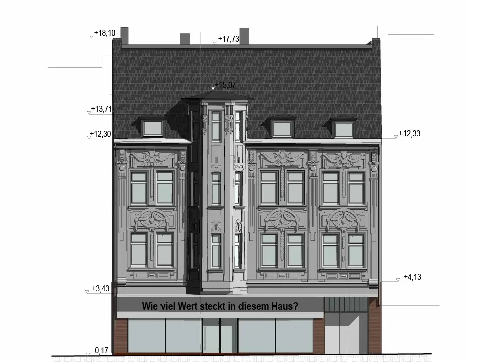 Denkmalschutz BIM Bestandsdokumentation 2D Ansicht Front