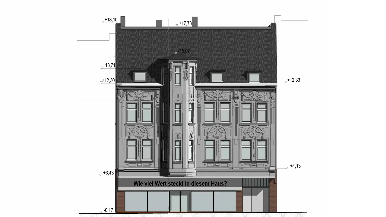 Denkmalschutz BIM Bestandsdokumentation 2D Ansicht Front