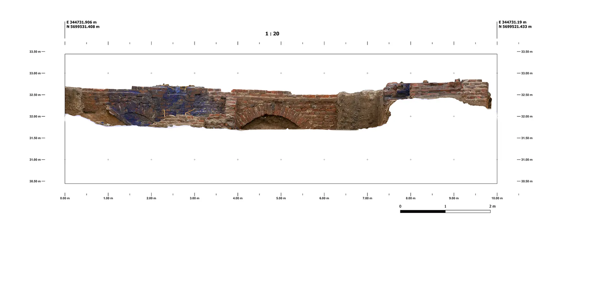 Archäologische Bauzustandserfassung Duisburg - Profilansicht 2