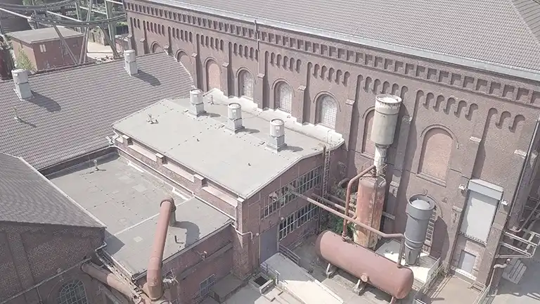 Gebläsehalle Luftaufnahme UAV Vermessung 3D Aufmass