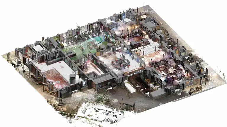 gebläsehalle punktwolke modell web